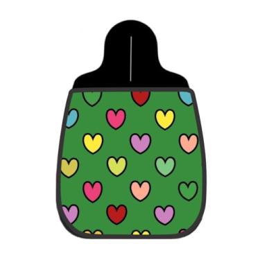 Imagem de Lixeira De Carro Organizador Lixinhocar Corações Pequenos Coloridos Fundo Verde