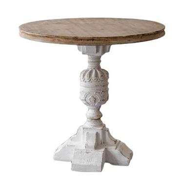 Imagem de Mesa de centro circular moderna, mesa lateral pequena para sala de estar, quarto, casamento, casa de fazenda, mesa de lanche simples