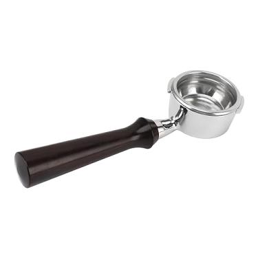 Imagem de Naroote Portafiltro Sem Fundo Com Orelhas Duplas de Aço Inoxidável para Máquina de café Calibre 58 Mm Melhora o Sabor do café Adequado para Baristas Domésticos (F Sândalo)
