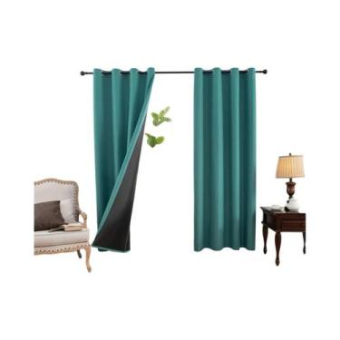 Imagem de Cortinas Blackout 2 Peças Modernas Lisas Para Quarto, Sala De Estar, S