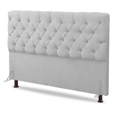 Imagem de Cabeceira Cama Box Casal King Size Lylla 195cm Capitonê com Frame Sintético Branco - Desk Design
