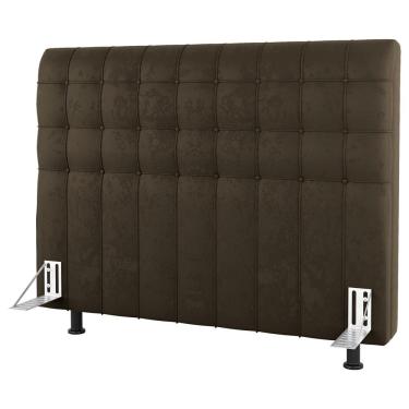 Imagem de Cabeceira Cama Box Casal King Size Dahlia 195cm Com Frame Suede Marrom - Desk Design