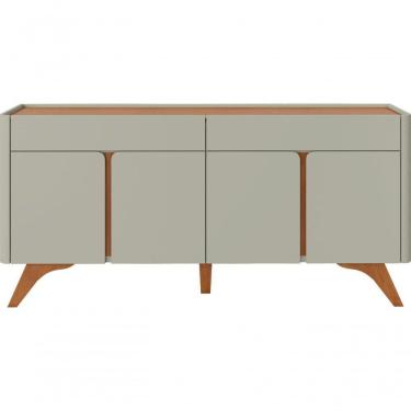 Imagem de Buffet Aros 4 Portas Pés Madeira Maciça - Mavaular Off White-naturale