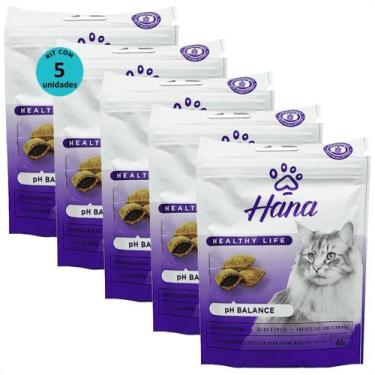 Imagem de Snack hana healthy life ph balance para gatos adultos 60g kit com 5