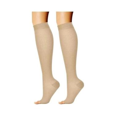 Imagem de Meias De Compressão Médica Para Varizes, Altas Até a Coxa, Com Ponta A