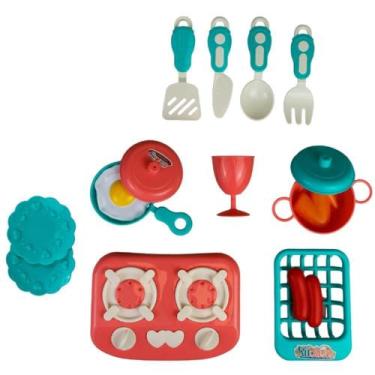 Imagem de Kit Cozinha Infantil Divertida 16 Peças Com Fogão - Ark Brasil