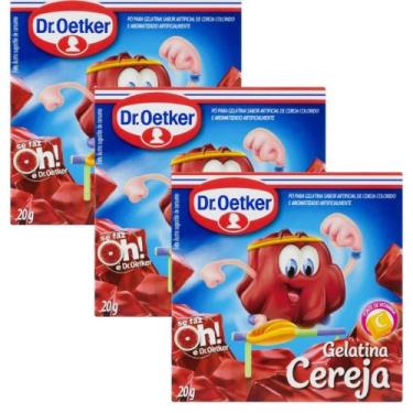 Imagem de Kit 3 Gelatina Dr. Oetker Sabor Cereja 20Gr