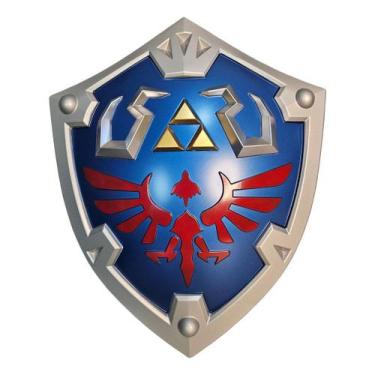 Imagem de Escudo Zelda Hylian Shield Alumínio Relevo Geek Decorativo Metal - TEN