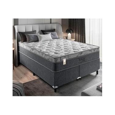 Imagem de Cama Box King Size Portobel Orion com Molas Ensacadas e Revestimento em Tecido Poliéster 72x193x203cm - Cinza