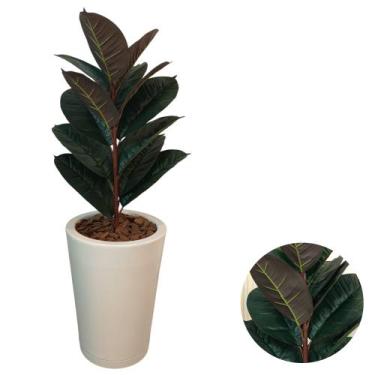Imagem de Planta Artificial Ficus Lyrata Toque Real Com Vaso Polido - - Intcomer