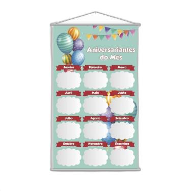 Imagem de Banner Pedagógico 120x65cm Bastões de Madeira + Corda