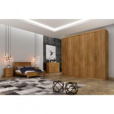 Imagem de Guarda Roupa Casal 6 Portas 6 Gavetas - Santoro Ripado-cumaru - Móveis Novo Horizonte