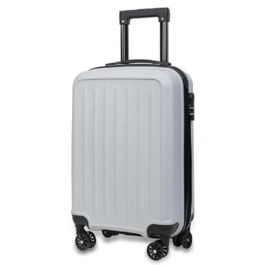 Imagem de Mala De Viagem Abs Rigida Executiva De Mao 10Kg Anac 4 Rodas Bolsa Trabalho Ferias Cadeado Anti Furto Cinza