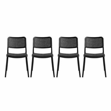 Imagem de Kit com 4 Cadeiras para Sala de Jantar Mera Preto