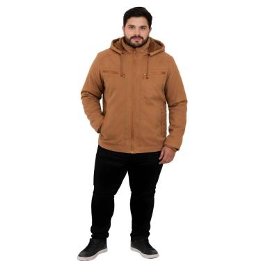 Imagem de Jaqueta Sarja Masculina Revestida Com Bolsos Plus Size-Masculino