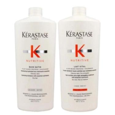Imagem de Kit Nutritive Bain Satin Shampoo + Lait Vital 1L KHair - Própria