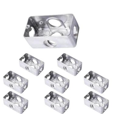 Imagem de 9 Condulete Múltiplo Modelo X Medida 1 1/4 Em Alumínio Sieg Prateado