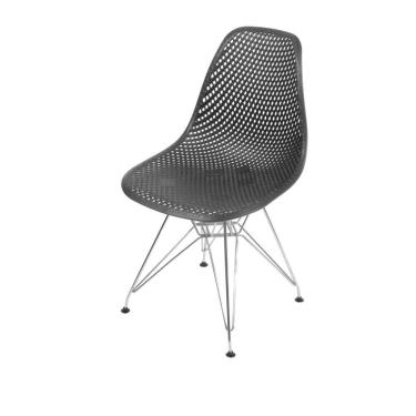 Imagem de Cadeira Eames Dsr Colmeia Polipropileno Preta Base Metal Cromada