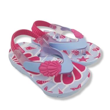Imagem de Chinelo Klin Infantil Acqua Print Conchas Azul-Feminino