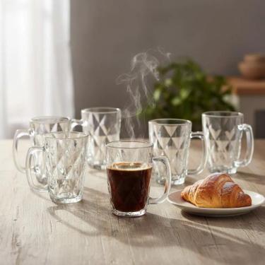 Imagem de Jogo 6 Canecas Diamond 300ml em Vidro Hauskraft Premium