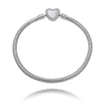 Imagem de Pulseira para Berloque Coração Folheada A Prata 925 - Papillon Semi Jó