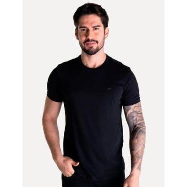 Imagem de Camiseta Ellus Masculina Pima Cotton Mirror Classic Preta-Masculino