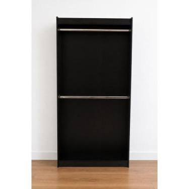 Imagem de Cabideiro Duplo 100% Mdf Preto - Suprema Móveis