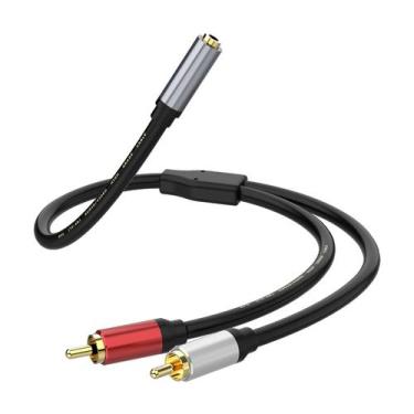 Imagem de Cabo Áudio 3,5mm Fêmea para 2 RCA Macho - 0,3m