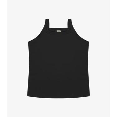 Imagem de Regata De Alça Infantil Menina Rovi Kids Preto, 4, Preto