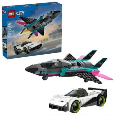 Imagem de Lego City Jato VS Carro 259 Peças 60489 Conjunto de Blocos