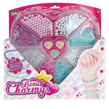 Imagem de Kit Miçangas Braceletes De Cristais Pulseiras Joias Infantil - Toyng