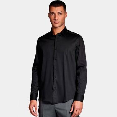 Imagem de Camisa Aramis Slim Cetim Pr26 Preto Masculino, G