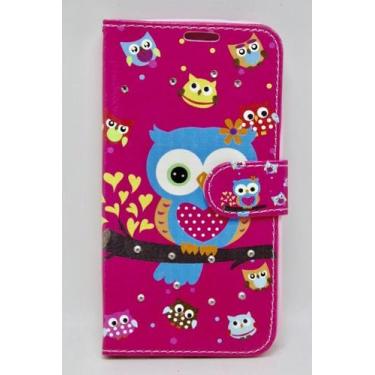 Imagem de Capa Capinha Carteira Para Galaxy LG X Power Flip Case Coruja Strass B