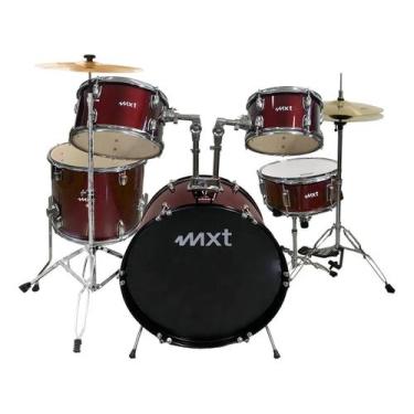 Imagem de BATERIA ACÚSTICA,INSTRUMENTOS MUSICAIS DE PERCUSSÃO, BUMBO 20, cor VIN