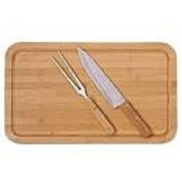 Imagem de Conjunto Churrasco 3 Pçs-Tabua Retangular Faca Garfo