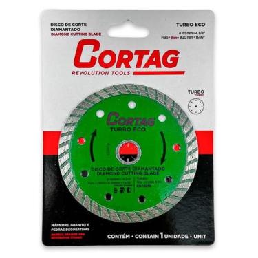 Imagem de Kit Disco de Corte Diamantado Turbo Eco Cortag 110mm 2mm Corte Seco Po