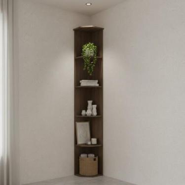 Imagem de Estante Livreiro de Canto Cantoneira Evolution Plus 201,5cm Marrom - B