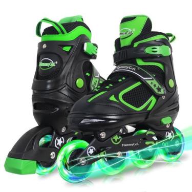 Imagem de Patins Inline MammyGol Ajustáveis com Rodas que Acendem, Tamanho 5 a 8