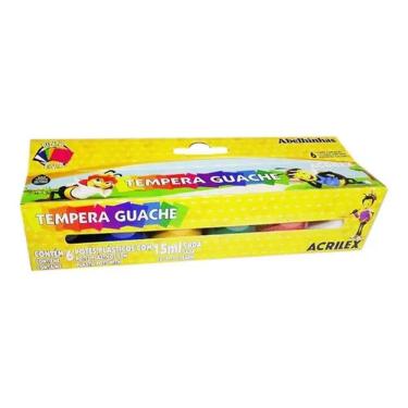 Imagem de Tinta Tempera Guache Com 6 Cores Com 15Ml - Acrilex 02006