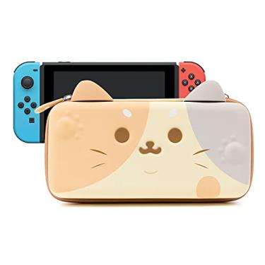 Imagem de Geekshare Estojo De Transporte De Orelhas De Gato Compatível Com Nintendo Switch/Switch Oled - Estojo De Transporte De Viagem Fino E Rígido Portátil Cabe No Console(Multicolorido, Grande)