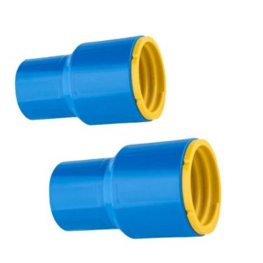 Imagem de 2 Conexões Ponta Fêmea Engate Roscável 3 Pol. Azul Pvc