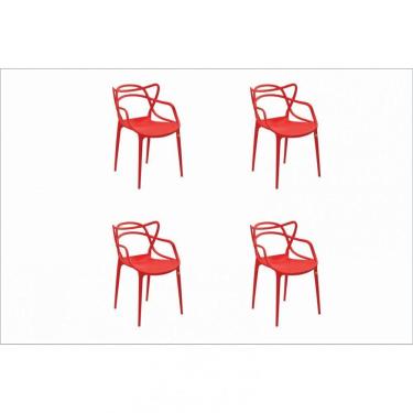 Imagem de Conjunto 4 Cadeiras Allegra Rivatti Vermelho