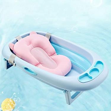 Imagem de Almofada de apoio de banho de bebê GKPLY, almofada de banho de bebê, tapete antiderrapante recém-nascido, travesseiro de banho de bebê para banheira, assento de banho flutuante infantil para criança d