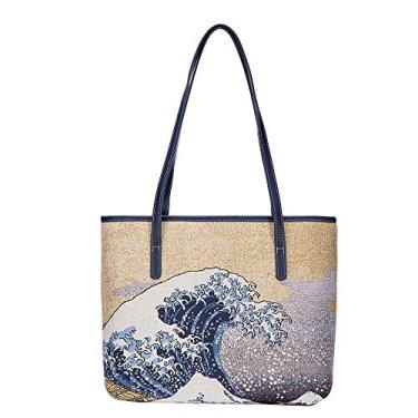 Imagem de Signare Coleção de tapeçarias da Hokusai Great Wave Off Kanagawa Fashion Bags, Multi, Medium