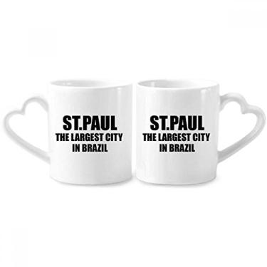 Imagem de Conjunto de canecas de porcelana para casais, a maior cidade do Brasil, ST.Paul, coração e coração