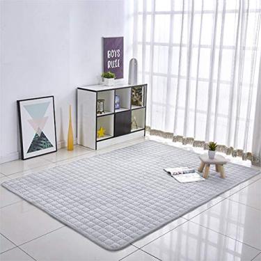 Imagem de Tapetes de área para sala de estar macio lavável coral veludo antiderrapante protege o chão tapete decorativo quarto sala de estudo e quarto infantil, cinza prateado, 100 * 200 cm