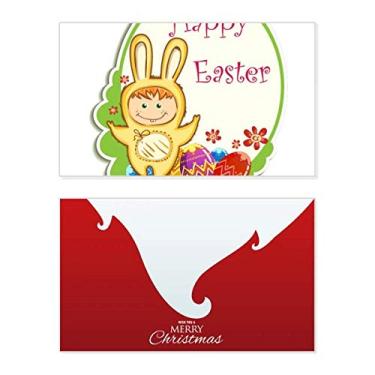 Imagem de Feliz Páscoa Coelhinho Amarelo Criança Cultura Ovo Feriado Feliz Natal Cartão de Parabéns Mensagem de Carta de Natal