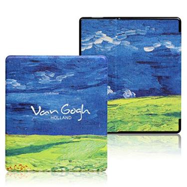 Imagem de Capa de couro PU Almighty Kindle Oasis à prova d'água, serve apenas para o novo Kindle Oasis de 7 polegadas (campo de trigo verde)