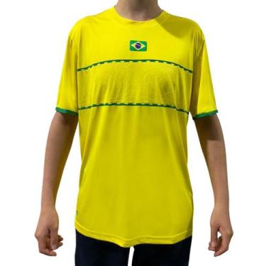 Imagem de Camiseta Kanxa Brasil Hexa Amarelo E Verde - Masculino