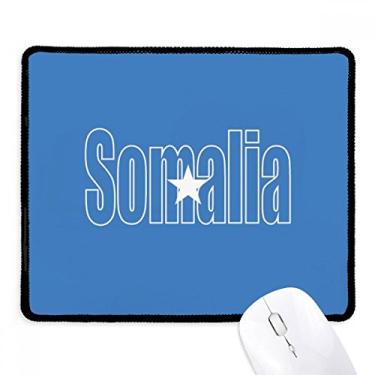 Imagem de Nome da bandeira do país da Somália, mouse pad antiderrapante para jogos, escritório, bordas costuradas para presente